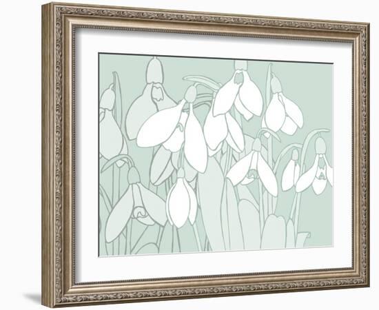 Snowdrops  2017  (digital)-Sarah Hough-Framed Giclee Print