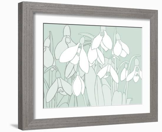 Snowdrops  2017  (digital)-Sarah Hough-Framed Giclee Print