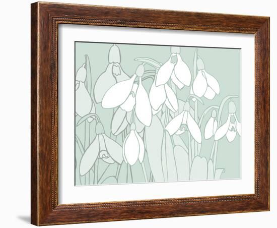 Snowdrops  2017  (digital)-Sarah Hough-Framed Giclee Print