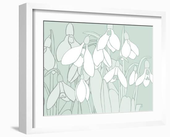 Snowdrops  2017  (digital)-Sarah Hough-Framed Giclee Print