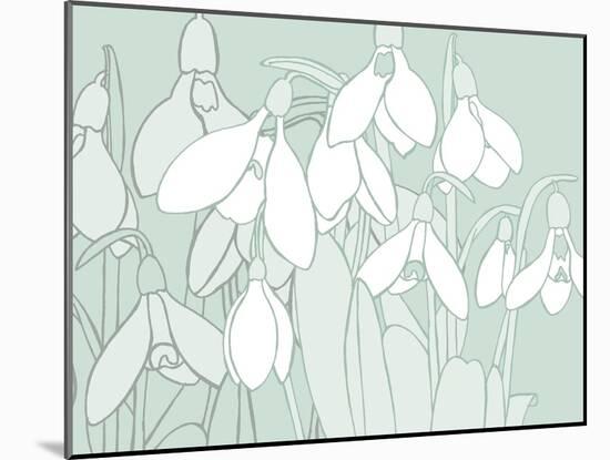 Snowdrops  2017  (digital)-Sarah Hough-Mounted Giclee Print