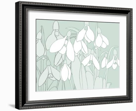 Snowdrops  2017  (digital)-Sarah Hough-Framed Giclee Print