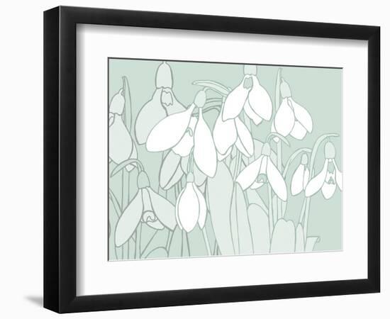 Snowdrops  2017  (digital)-Sarah Hough-Framed Giclee Print