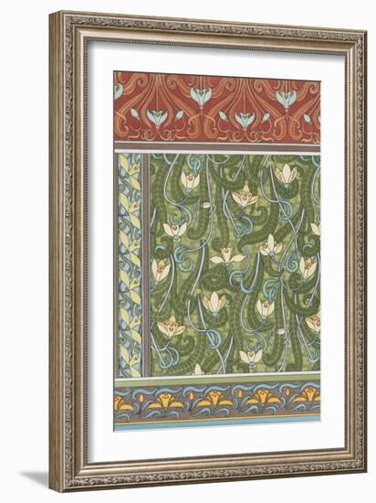 Snowdrops Wallpaper, Chromo-Lithograph, England, London, 1897-Eugene Grasset-Framed Giclee Print