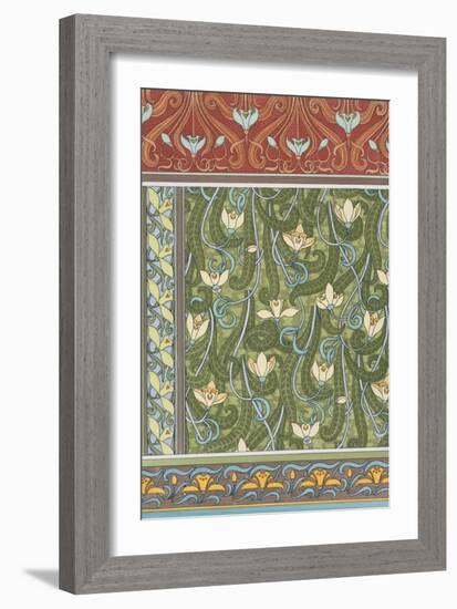 Snowdrops Wallpaper, Chromo-Lithograph, England, London, 1897-Eugene Grasset-Framed Giclee Print