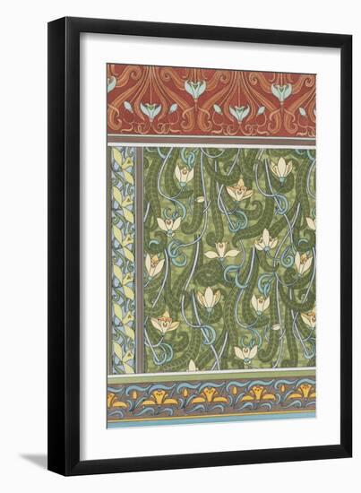 Snowdrops Wallpaper, Chromo-Lithograph, England, London, 1897-Eugene Grasset-Framed Giclee Print