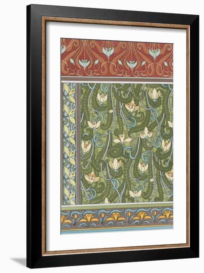 Snowdrops Wallpaper, Chromo-Lithograph, England, London, 1897-Eugene Grasset-Framed Giclee Print