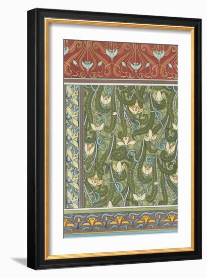 Snowdrops Wallpaper, Chromo-Lithograph, England, London, 1897-Eugene Grasset-Framed Giclee Print