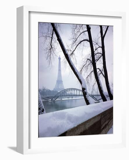 Snowfall in Paris: Passerelle Debilly and Eiffel Tower-Dmitri Kessel-Framed Photographic Print