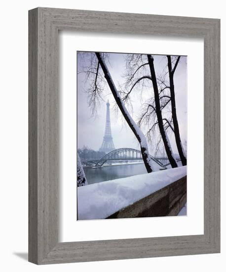 Snowfall in Paris: Passerelle Debilly and Eiffel Tower-Dmitri Kessel-Framed Photographic Print