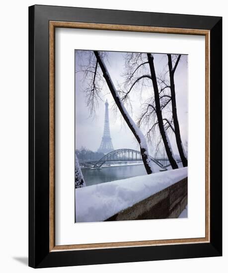 Snowfall in Paris: Passerelle Debilly and Eiffel Tower-Dmitri Kessel-Framed Photographic Print