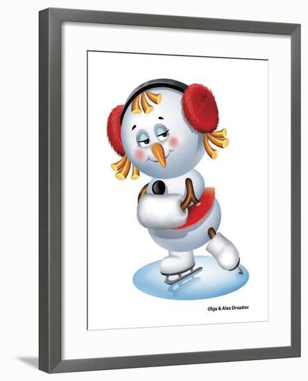 Snowgirl Figure Skater-Olga And Alexey Drozdov-Framed Photographic Print