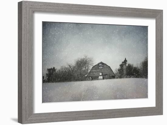 Snowing at the Old Barn-Jai Johnson-Framed Giclee Print