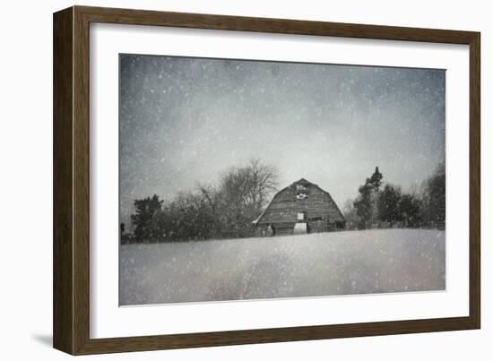 Snowing at the Old Barn-Jai Johnson-Framed Giclee Print