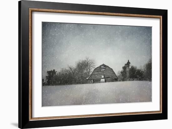 Snowing at the Old Barn-Jai Johnson-Framed Giclee Print