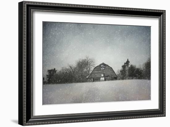 Snowing at the Old Barn-Jai Johnson-Framed Giclee Print