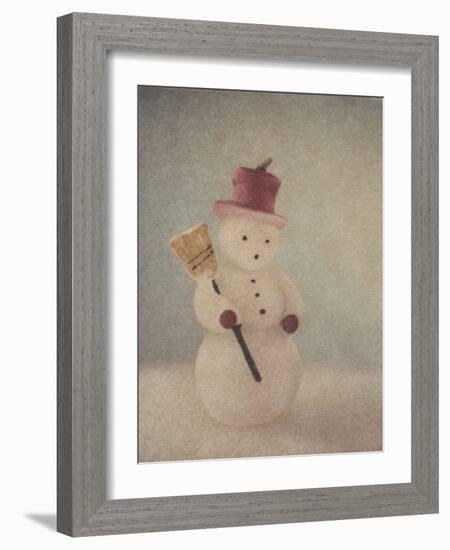 Snowman and Broom by Jennifer Kennard-Jennifer Kennard-Framed Photographic Print