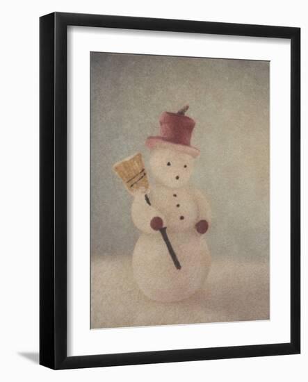 Snowman and Broom by Jennifer Kennard-Jennifer Kennard-Framed Photographic Print