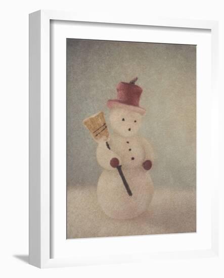 Snowman and Broom by Jennifer Kennard-Jennifer Kennard-Framed Photographic Print