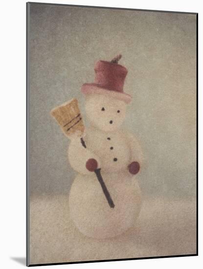 Snowman and Broom by Jennifer Kennard-Jennifer Kennard-Mounted Photographic Print