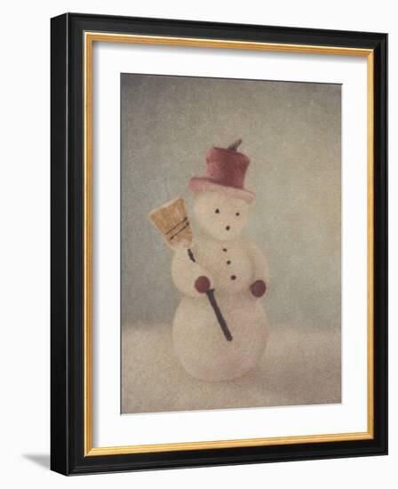 Snowman and Broom by Jennifer Kennard-Jennifer Kennard-Framed Photographic Print