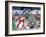 Snowman and Dogs Christmas Street-MAKIKO-Framed Giclee Print