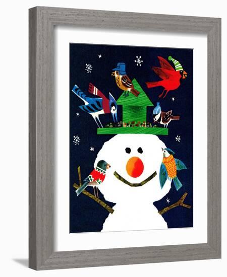 Snowman and Friends - Jack and Jill, January 1980-Allan Eitzen-Framed Giclee Print