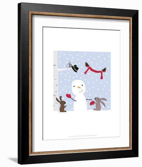 Snowman and Friends - Wink Designs Contemporary Print-Michelle Lancaster-Framed Art Print