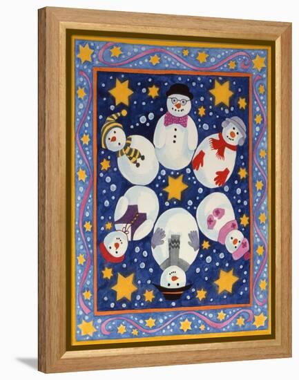 Snowman and Stars-Linda Benton-Framed Premier Image Canvas