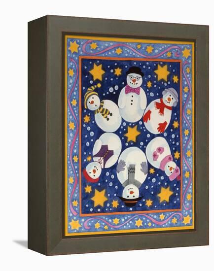 Snowman and Stars-Linda Benton-Framed Premier Image Canvas