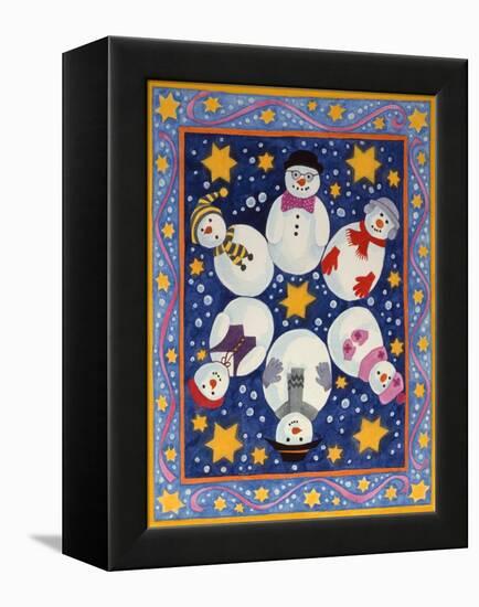 Snowman and Stars-Linda Benton-Framed Premier Image Canvas