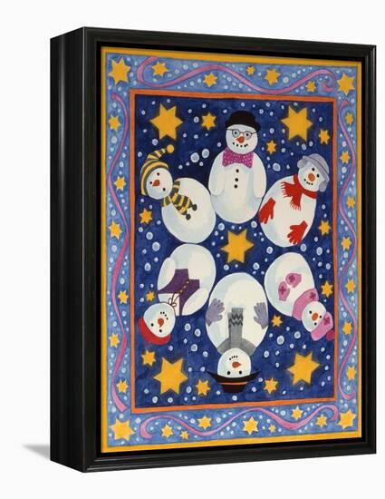 Snowman and Stars-Linda Benton-Framed Premier Image Canvas