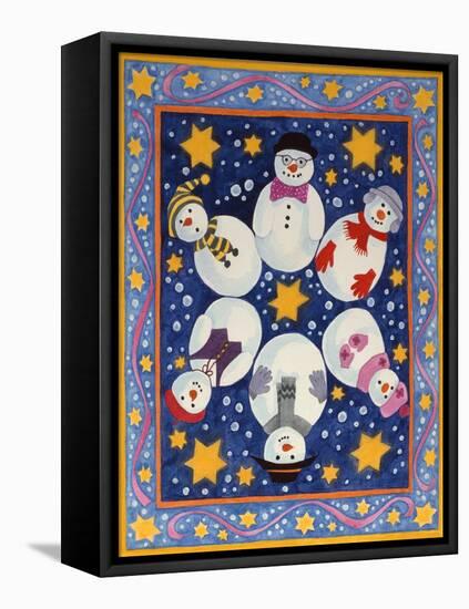 Snowman and Stars-Linda Benton-Framed Premier Image Canvas