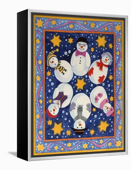 Snowman and Stars-Linda Benton-Framed Premier Image Canvas