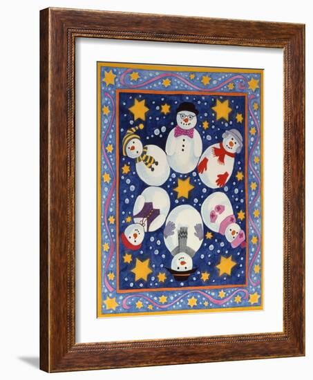 Snowman and Stars-Linda Benton-Framed Giclee Print
