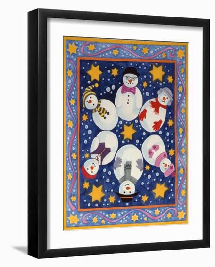 Snowman and Stars-Linda Benton-Framed Giclee Print