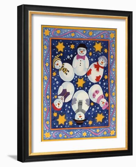 Snowman and Stars-Linda Benton-Framed Giclee Print