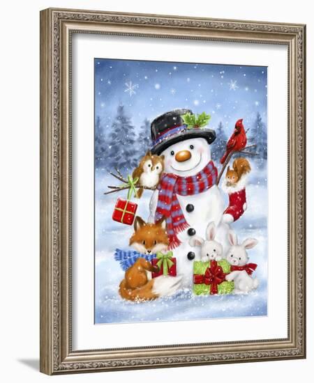 Snowman and Wood's Friends-MAKIKO-Framed Giclee Print