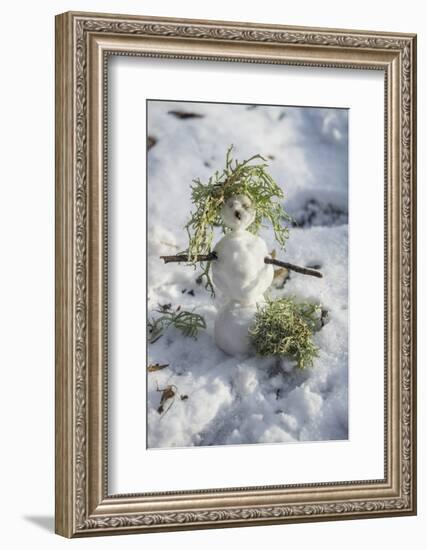 Snowman at Vallombrosa-Guido Cozzi-Framed Photographic Print