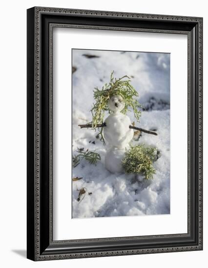 Snowman at Vallombrosa-Guido Cozzi-Framed Photographic Print