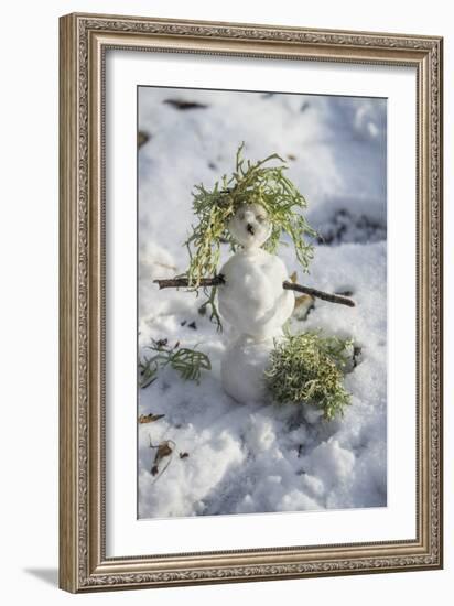 Snowman at Vallombrosa-Guido Cozzi-Framed Photographic Print