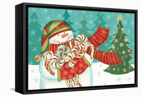 Snowman Candyland I-Veronique Charron-Framed Stretched Canvas
