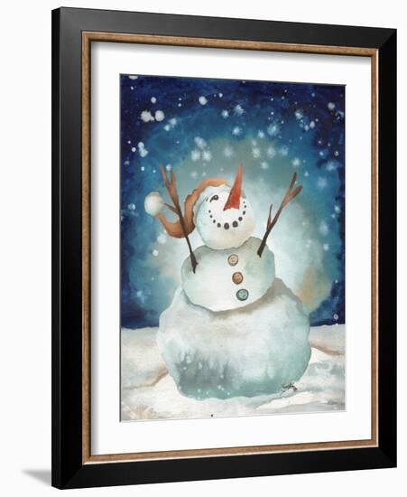 Snowman Cheers I-Elizabeth Medley-Framed Art Print