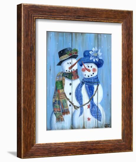 Snowman Couple-Marilyn Dunlap-Framed Art Print