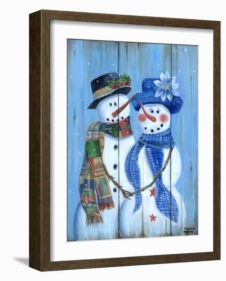 Snowman Couple-Marilyn Dunlap-Framed Art Print