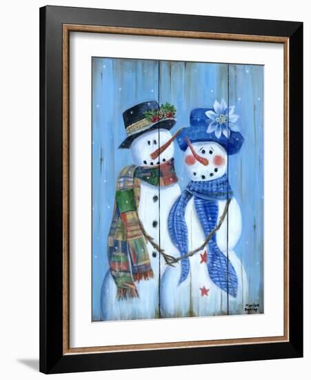 Snowman Couple-Marilyn Dunlap-Framed Art Print