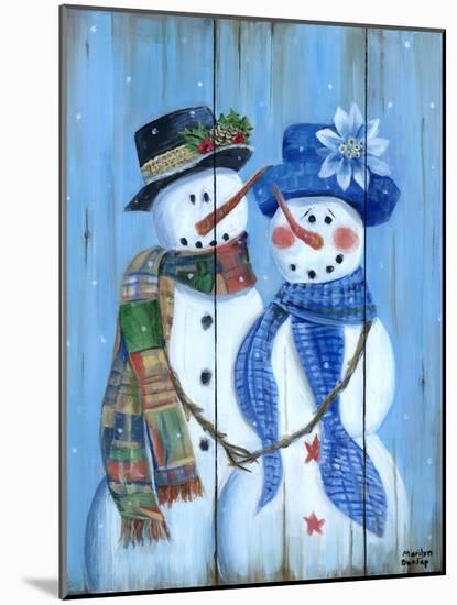 Snowman Couple-Marilyn Dunlap-Mounted Art Print