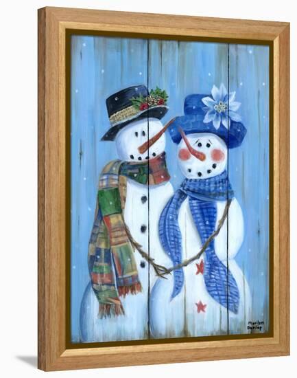 Snowman Couple-Marilyn Dunlap-Framed Stretched Canvas