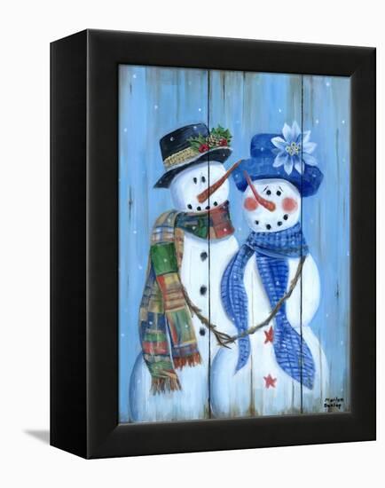 Snowman Couple-Marilyn Dunlap-Framed Stretched Canvas