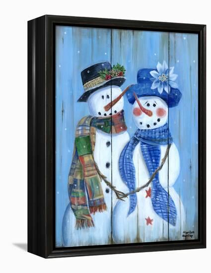 Snowman Couple-Marilyn Dunlap-Framed Stretched Canvas